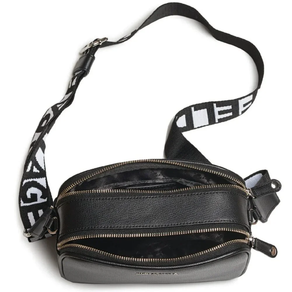 NEW! KARL LAGERFELD PARIS Maybelle Crossbody Logo Camera Bag | BLACK